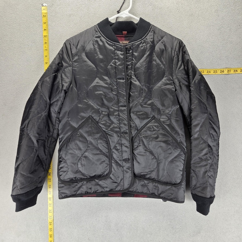 Schott Bomber Jacket Mens S Black Quilted Blanket Lined Buffalo Plaid 9920W
